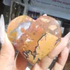 Piedra Bruta de Cristal Natural Forma de Corazón Juguete Pieza Portátil en Forma de Corazón Manualidad de Cristal Decoración del Hogar Adorno de Piedra