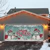 Cortina de Puerta de Garaje de Invierno y Navidad de Amazon Transfronteriza Tela de Fondo para Fiesta Festiva Banderín de Puerta Tela Colgante