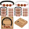 20 Peças Pulseira Esportiva Pingente Empilhável Pulseira de Contas de Argila Macia Bola Azul Futebol Pulseira Esportiva de Futebol