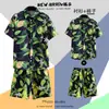 Camisa de Praia Masculina Ins Verão Solta Manga Curta Conjunto de Shorts Tendência e Bonito Roupa Floral de Praia para Casal