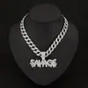 Desea AliExpress Letras SAVAGE Colgante Grande Cadena Cubana Hip Hop Rap Callejero Aleación Full Diamante Collar de Personalidad