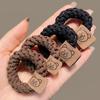 Banda de goma elástica de alta calidad, hecha a mano, con cuerda torcida, anillo para el cabello para niñas, chaqueta de cuero japonesa y coreana, tocado con cola alta