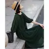 Vestido de Verano Ligero y Elegante con Pliegues, Cuello Redondo, Lunares, Corte Holgado Adelgazante para Mujer