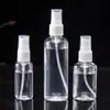 Venta al por mayor de botellas de spray de 30 50 100 ml, botella de spray de niebla fina, botella dispensadora de plástico líquido, botella de spray para alcohol