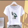 Camiseta Casual de Alta Qualidade com Estampa de Letras, Manga Curta para Mulheres, Verão, Gola Redonda, Solta e Versátil, Top da Moda Estilo Mãe