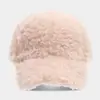 Gorra de béisbol de felpa tipo oso para otoño e invierno para mujer, estilo coreano, adelgazante, gorra de pico de lana de cordero, engrosada para abrigar, sombrero para uso en exteriores