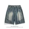 Verano 2026 Nuevo Estilo Americano Retro Corte Holgado Pantalones Cortos de Mezclilla Tendencia de Moda Juvenil Pantalones Rectos Casuales para Hombre