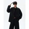 Nova Camisa Masculina Manga Longa com Fecho de Metal Estilo Chinês Tamanho Grande Casual Tendência Jacquard Casual