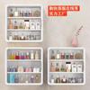 Estante de almacenamiento de escritorio para cocina, sin perforaciones, para uso doméstico, transparente, para cosméticos, baño, lápiz labial, acabado para colgar en la pared.