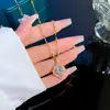 [Aço Titânio Não Desbota] Colar Leve de Luxo Coração Gota d'Água Feminino Transferência Ins Popular Corrente da Clavícula Acessórios Estilo Floresta