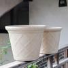 Maceta de plástico imitación piedra estilo romano, Vintage para Plantación Interior de Árbol de Dinero y Plantas Rábano Verde, Maceta de Resina Escarchada, Personalizable
