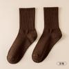 Calcetines de Algodón Puro para Mujer, Otoño e Invierno, Color Café, Rayas Gruesas, Versátiles, a Media Pantorrilla, Estilo Japonés, Modernos, para Exteriores, Pantalones de Yoga, Calcetines Largos, Calcetines Caídos