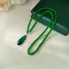 Nuevo Collar de Estilo Étnico Chino Cadena Larga para Suéter Lujo Ligero Gama Alta Moda Otoño e Invierno para Mujer Accesorio de Colgante Versátil