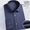 Camisa de manga comprida de lã merino australiana, outono e inverno, camisa masculina de negócios de alta qualidade, grossa, lavável à máquina, não passável