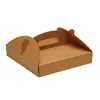 Caixa de Pizza Portátil Biodegradável, Caixa de Embalagem Descartável Personalizada para Comida para Levar, Papel Kraft Espessado, Certificado FSC