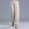 Pantalones de Linterna Retro de Algodón y Lino para Mujer Primavera y Verano 2021 Pantalones Jogger Sueltos Color Sólido Casual Largos