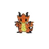 Broche Metálico de Dragão de Desenho Animado Insígnia de Anime Fofa Acessório Personalizado Criativo Decoração Versátil da Moda Transfronteiriço