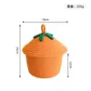 Cesta de Armazenamento de Cogumelo Tecida Colorblock de Corda de Algodão com Tampa à Prova de Poeira Cesta de Armazenamento de Lanches para Desktop Organizador de Utilidades Cesta de Armazenamento