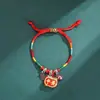 Pulsera de Cuerda Colorida del Festival del Bote del Dragón, Pulsera de Hilo de Cinco Colores Zongzi Tejida a Mano, Accesorio de Cuerda Tejido a Mano Estilo Tradicional Chino