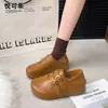 Cuero Genuino Suela Gruesa Aumentador de Altura Interior Superficie de Cuero Zapatos Birkenstock Zapatos de Mujer Individuales Otoño 2026 Nuevos Versátiles Hebilla Zapatos Mary Jane