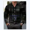 Comercio Exterior Transfronterizo Ropa para Hombre Bloques de Color Negro y Dorado Cuadros Manga Larga Camisa de Negocios Casual Europea y Americana Fábrica de Origen Dropshipping