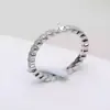 Anillo abierto de plata S925 para mujer, tamaño ajustable 5-6, accesorio de incrustación DIY para perlas, base vacía 4069