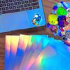Papel Adesivo Holográfico para Comércio Exterior da Amazon Imprimível à Prova d'Água Papel Adesivo Arco-Íris Vinil Adesivo Raio de Rádio Adesivo de Cabeça de Raio