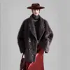 Elegante Casaco de Lã Mohair, Estilo Curto Casual e Versátil com Gola de Terno Estilosa, Novo Modelo de Luxo Outono e Inverno 2025