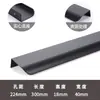 Manija Invisible para Puerta de Armario Minimalista Moderno de Gama Alta Redonda Larga Negra Dorada Manija de Puerta con Sello de Borde para Cajón de Gabinete de Cocina
