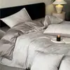 Conjunto de Roupa de Cama Jacquard de Algodão 100% de Luxo Leve de Alta Qualidade com Quatro Peças Quarto Principal Lençóis de Algodão Puro Capa de Edredom Roupa de Cama para Todas as Estações