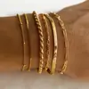 Set de Pulseras Transfronterizas Europeas y Americanas con Clips de Papel Apilados, Moderno, Ajustable, Pulsera Sencilla, Regalo Versátil para Mujer