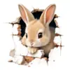 Conejo de Pascua Rompe Muro Decoración 3D para Centro Comercial 2027 Pegatinas Decorativas de Pared Autoadhesivas Removibles Embellecer Atmósfera