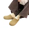 Mules de Cuero Genuino de Suela Gruesa con Espalda Abierta para Mujer Otoño Nueva Llegada Versátiles Casuales Calidez con Terciopelo Zapatos Birkenstock