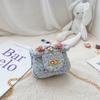 Bolsa infantil estilo coreano, bolsa de corrente para meninas, estilo Chanel, flor de lã, mini bolsa de ombro transversal da moda