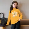 Y2365# Camiseta Casual de Manga Larga para Niña Estilo Occidental Nueva Primavera y Otoño para Niños Nuevo Terciopelo Alemán Joker Manga Larga