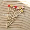 Corazón Rojo Corazón Rosa Corazón de Fruta Corazón de Durazno Brochetas Día de San Valentín Festival Qixi Regalos para Fiestas Decoración de Cócteles Brochetas de Bambú
