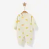 Macacão de bebê para primavera, outono e inverno, macacão de algodão puro para recém-nascido, pijama de camada base unissex para bebês, conjunto quente, roupas de bebê
