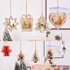 Decoração criativa para casa Pingente Árvore de Natal Enfeites de madeira pendurados DIY Estéreo Montado Decoração de Natal Enfeites