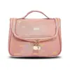 Bolsa de Cosméticos Feminina com Zíper Bolsa de Cosméticos Luxuosa Estampada com Alça Bolsa de Higiene Pessoal Fofa para Viagem Armazenamento