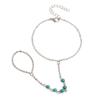 Joyería Transfronteriza Europea y Americana Moda Hecha a Mano con Cuentas Joyería Personalizada Accesorios Versátiles para Mujer Pulsera Sencilla de Turquesa