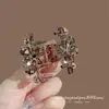 Clip de Pinza Pequeña con Garra para Cabello Color Ámbar con Pedrería, Nuevo para Primavera 2026, Accesorio de Cabello de Princesa de Alta Gama para la Frente, Pinza de Cabello Elegante