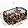 Temu Bolsa de Maquiagem Estampa de Leopardo Armazenamento Impermeável Portátil Atacado Artigos de Higiene Pessoal Grande Capacidade Viagem E-commerce Transfronteiriço Em Estoque Atacado
