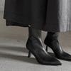 Botines Elegantes de Piel Genuina de Moda para Mujer 2025 Nuevos con Punta Fina y Tacón de Aguja Botas Cortas Elegantes de Moda