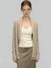 Cárdigan de punto de manga larga, estilo francés, de alta gama, para mujer, perfecto para la primavera, que ofrece un look relajado y a la moda con su textura suave y cómoda, ideal como prenda exterior o como un top elegante