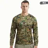 Camiseta de Manga Larga Camuflada de Secado Rápido para Hombre, Uniforme de Entrenamiento Militar y Físico, Tejido de Malla Enfriador, Disponible para Venta al por Mayor Transfronteriza Ropa de Trabajo Táctica