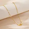 Comercio exterior transfronterizo simple moda titanio acero collar mujeres no se desvanece lujo todo combina personalidad estilo coreano cadena clavícula joyería