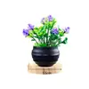 Flor Artificial Artificial Hoja de Eucalipto Maceta Flor Artificial Adornos Flor Artificial de Plástico Planta Artificial Verde Bonsái Suministro Transfronterizo