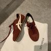 Zapatillas de Entrenamiento Alemanas Meilade de Bloques de Color Retro para Mujer 2025 Nueva Moda Versátiles con Punta Redonda con Cordones Deportivas Casuales