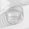 Joyería transfronteriza europea y americana Pulsera abierta lisa con sentido de diseño simple francés Nicho de joyería geométrica hueca retro
