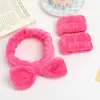 Conjunto Popular Transfronterizo de Muñequeras y Diadema con Lazo para Lavado Facial, Diadema de Peluche, Accesorios para el Cabello para Mujer, Venta Directa del Fabricante